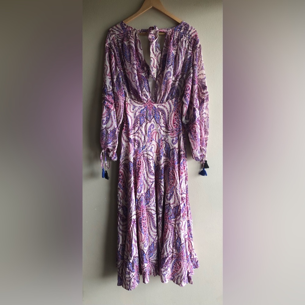 NEW Free People Women Mirage boho printed maxi dress pink Size 0 - Picture 11 of 16
